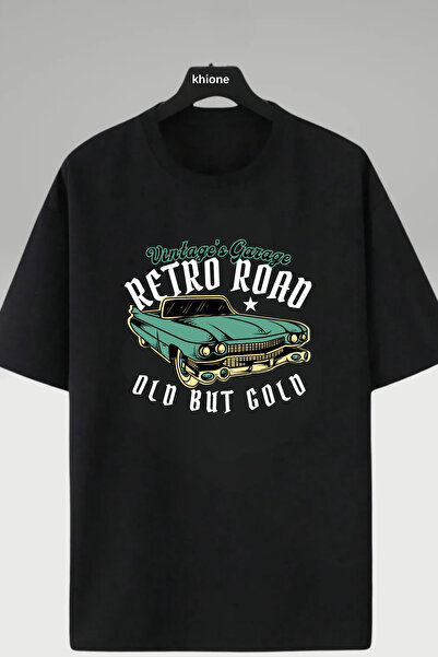 Khione تي شيرت قطن 100% مطبوع بتصميم ريترو رود للجنسين