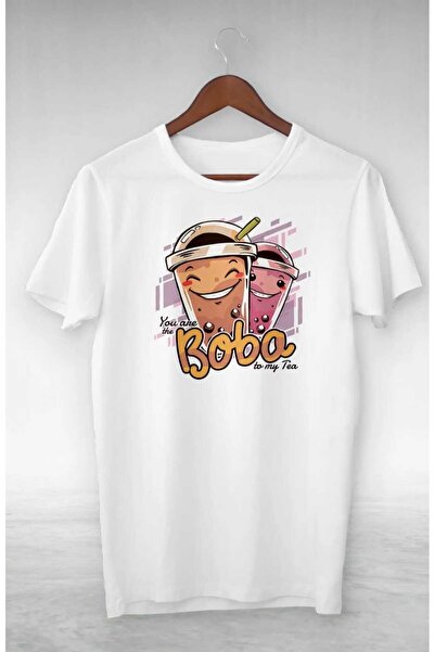 PERISENSE تي شيرت مطبوع كبير الحجم للنساء والرجال بتصميم بوبا للجنسين