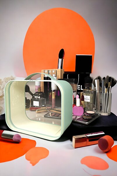 minufco فرشاة مكياج وحقيبة مستحضرات تجميل للنساء لتنظيم السفر وحقيبة مكياج شفافة