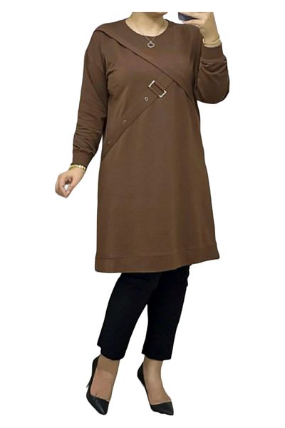 GGMM Plus Size Compact Fabric Belt Detailed Tunic
