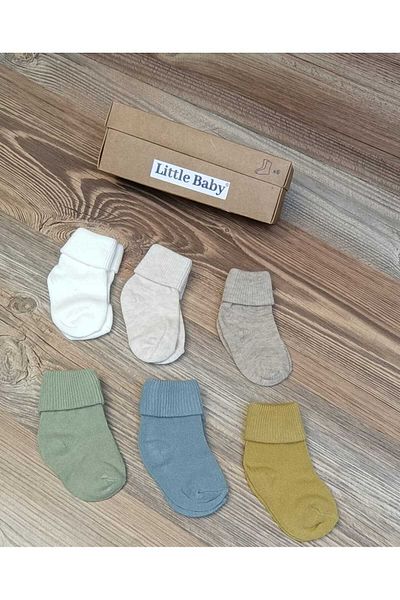 Little Baby 6 Pairs Boxed Baby Socks 0-6 Months Newborn Newborn