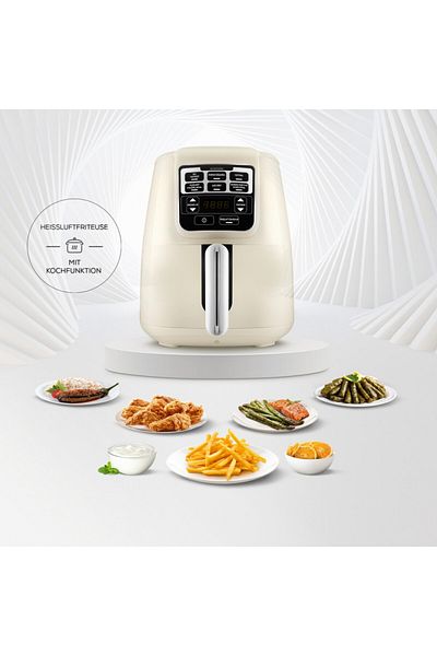Karaca Air Cook XL 2 in 1 Airfryer Starlight, Fritten, Hausjoghurt, Trockene Gemüse Obstsorten, Grill
