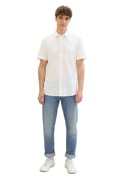 Tom Tailor Denim βαμβακερό λινό πουκάμισο