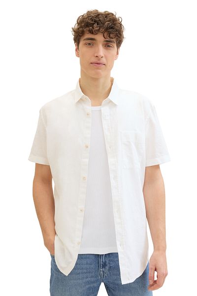 Tom Tailor Denim βαμβακερό λινό πουκάμισο