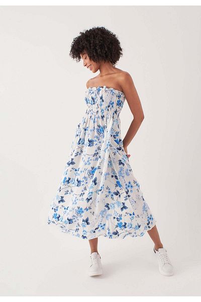 Herita Trägerloses Kleid mit Blumenmuster