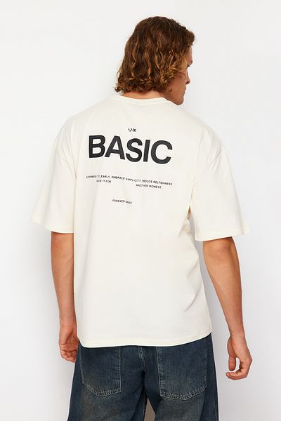 Trendyol Collection Text Printed Oversize Cotton T-Shirt - TMNSS23TS00263