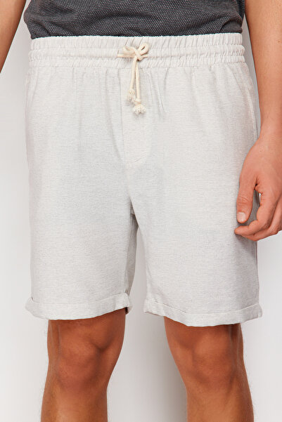 Trendyol Collection Šedé krátké šortky Regular Fit - Gumový pas TMNSS22SR0020