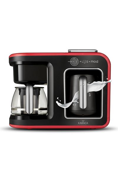 Karaca Hatır Plus Mod 5 in 1 Tee, Filterkaffee und Kaffeemaschine Rot Türkischen Mokka Für 5 Personen