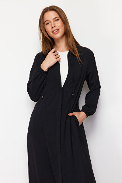 Trendyol Modest Černá tkaná čepice & Ferace & Abaya TCTSS24KF00025