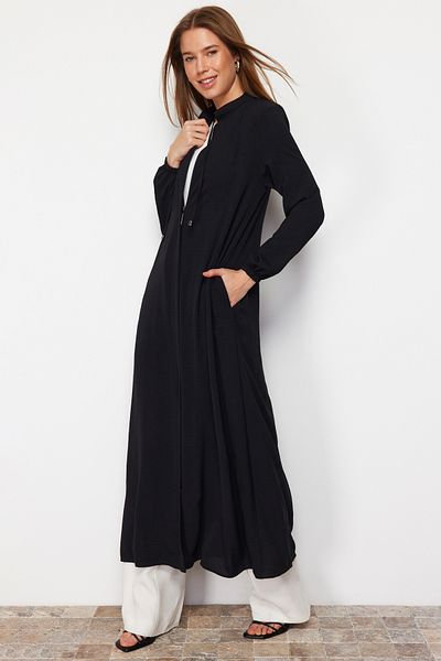 Trendyol Modest Černá tkaná čepice & Ferace & Abaya TCTSS24KF00025