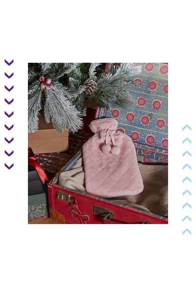 Livonelli Hot Water Bag with Pompom, Plush Hot Water Bag 2 lt Soft Washable Thermofor 1 PC