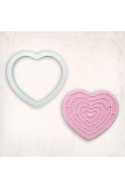 Butedo Heart Maze Detail Cookie Mold Set of 2