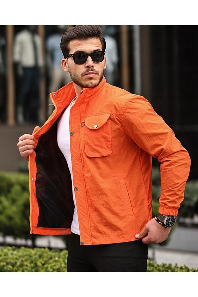 Clavi New Season Water and Windproof Fabric Seasonal Raincoat Jacket Orange