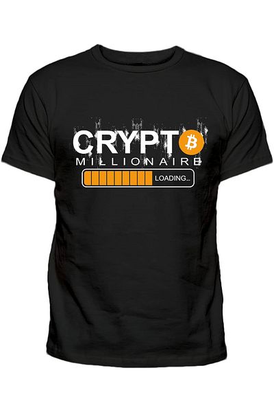 Efendioğlu Design Tricou unisex din bumbac cu imprimeu Bitcoin Crypto Millionaire
