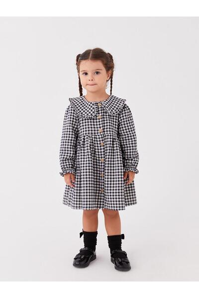 LC Waikiki LCW Baby - kockás mintás kislány galléros ruha