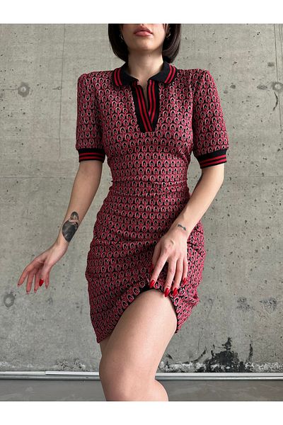 Friday Mood Women's Jacquard Polo Collar Dress