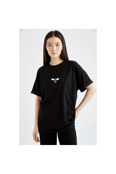 Pink Sky Women's Bee paper Printed T-shirt