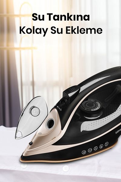 GOLDMASTER Grandjett 3200W Ceramic Base Auto210 gr Effective Shock Steam Iron with Sealing Feature