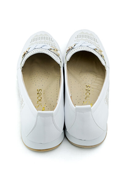 NewOneMall Жіночі білі лазерно вирізані туфлі з орнаментом, ортопедична зручна внутрішня підошва, повсякденне взуття