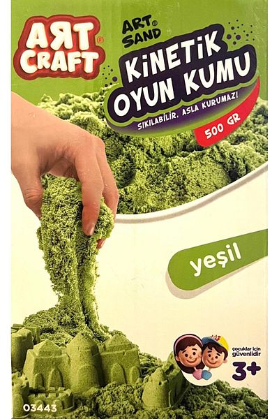 Art Craft KINETIC GAME SAND KINETIC PLAY SAND 500 GR PURPLE BLUE GREEN NATURAL