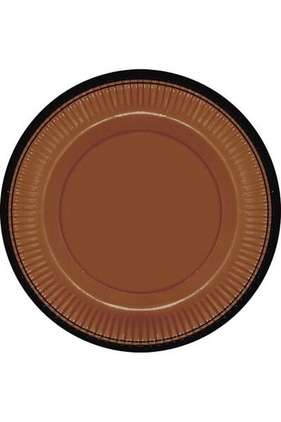 Kikajoy 8-Piece Cinnamon Cardboard Plate - Retro Series