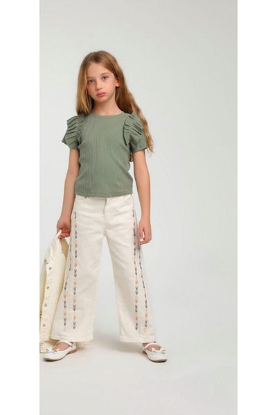 Escabel Girl's Linen Jacket Trousers Set