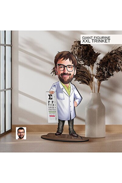 Bk Gift Kişiye Özel Doktor Karikatürlü Büyük Boy Ahşap Biblo-8