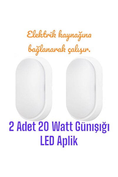 fullreyon 2 Adet 20 Watt GÜNIŞIĞI Ledli Nemli Alan, Dış Mekan, Bahçe, Banyo, ...