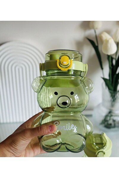 FASTSELLER قارورة مع دمية دب 1000 مل، ماء، قارورة مشروبات، زجاجة مياه، مدرسة،...