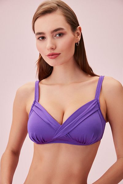 SUWEN Top de bikini cu bandă acoperit