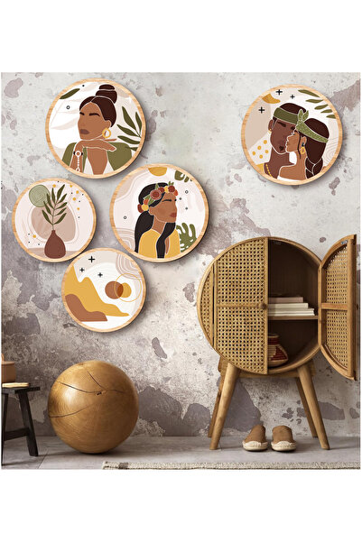 Notpa Decorated Mdf 5-Piece Frame View Table Set 5006
