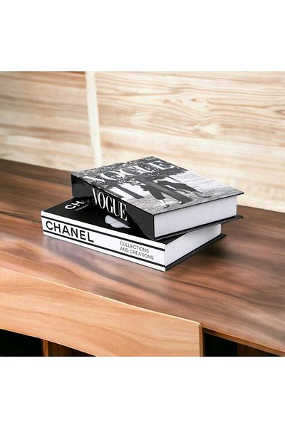 NariHome CHANEL&VOGUE 2-Piece Decorative Book Box Set