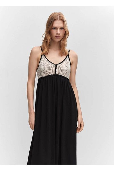 MANGO Woman Paneled Crochet Dress