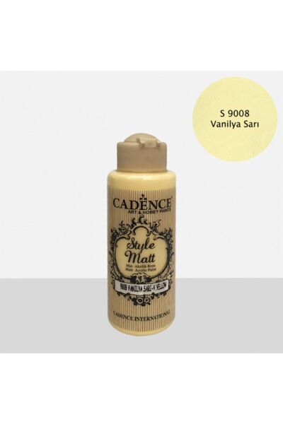 Cadence Style Mat Akrilik Boya S-9008 Vanilya Sarı 120ml