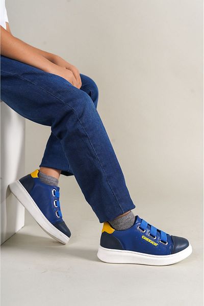 Ramer 1007 Pantofi Montana pentru copii Bleumarin-Albastru-Galben