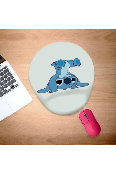 UcuruStore Amuda Kalkan Sevimli Mavi Yaratık Bilek Destekli Mouse Pad