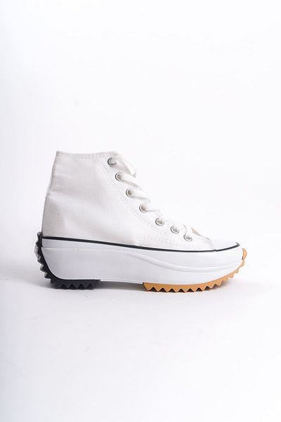 BZ Moda Pantofi de damă cu șireturi cu talpă ortopedică BT White