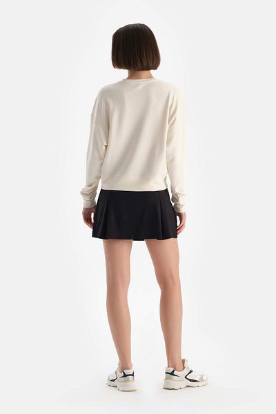 Dagi Women's Ecru Modal Sweatshirt - Piping Detail