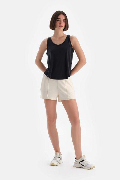 Dagi Gerippte Modal-Shorts für Damen in Ecru