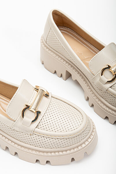 Tonny Black Dámská kůže Pohodlný střih Přední přezka Silná podrážka mokasína