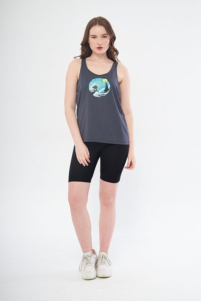 YÜKSEL IŞIK Sports Tank Anthracite Color Winter Printed