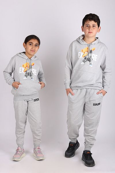 COSBA kids wear Σετ αθλητικής φόρμας με κουκούλα Cool Teddy Bear Kangaroo Pocket