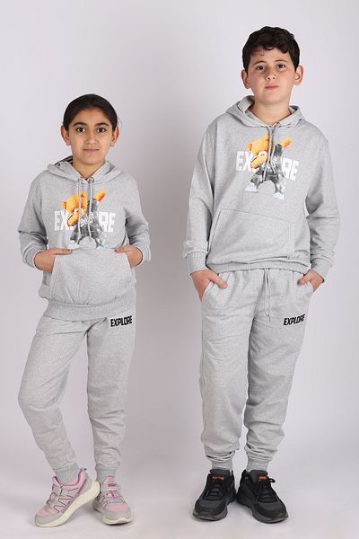 COSBA kids wear Σετ αθλητικής φόρμας με κουκούλα Cool Teddy Bear Kangaroo Pocket