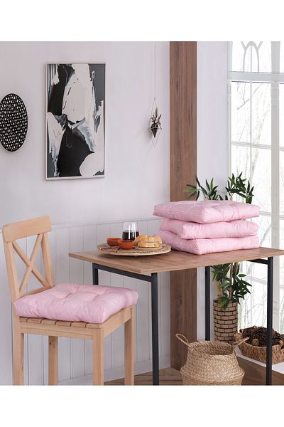 Misev Light Pink Fluffy Chair Cushion