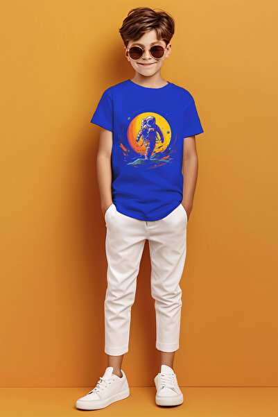 MYADA Astronaut okrenut ka suncu Štampano majica za dečake