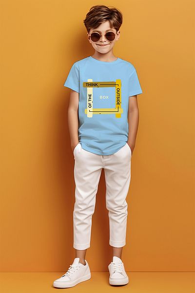 MYADA Tricou pentru băiat cu imprimeu cu cadru