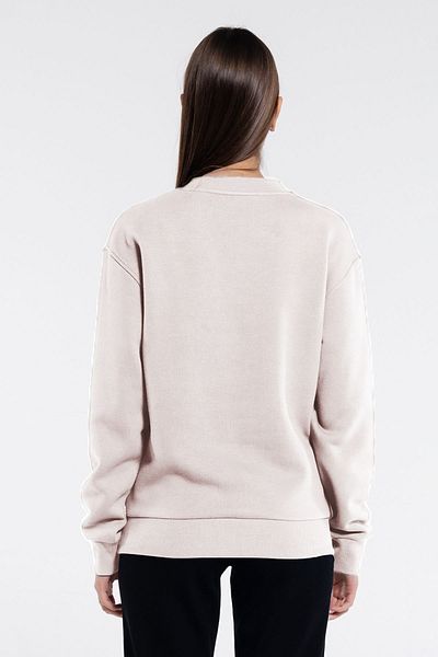 Friday Offset Γυναικείο φούτερ Fast Off-White Crew Neck Extra Oversize - Rose Gold 3 νήματα