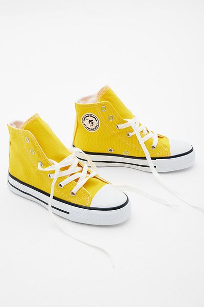 Tonny Black Children's Unisex Yellow Comfortable Fit Lace-up Long Sneakers