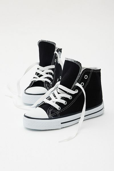 Tonny Black Detská unisex čierna pohodlná šnurovacia dlhá športová obuv
