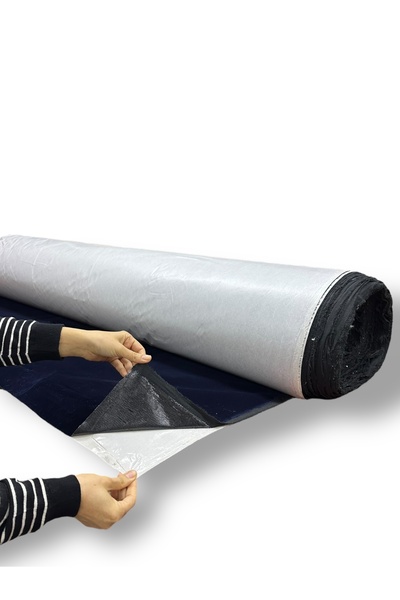 PLUSH STUDIO Yapışkanlı Süet Kadife Kumaş  Lacivert 150cm X 100 Cm İz Yapmaz Kadifekumaş, Ev tekstili